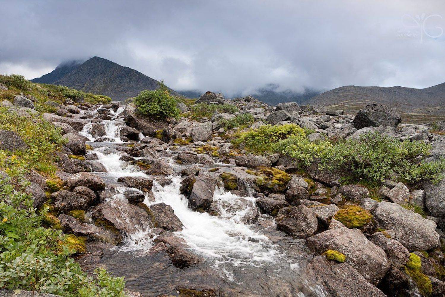 хибины, заполярье, горы, ручей, поток, ферсмана, меридиональный, каскад, водопад, Григорий Пожванов