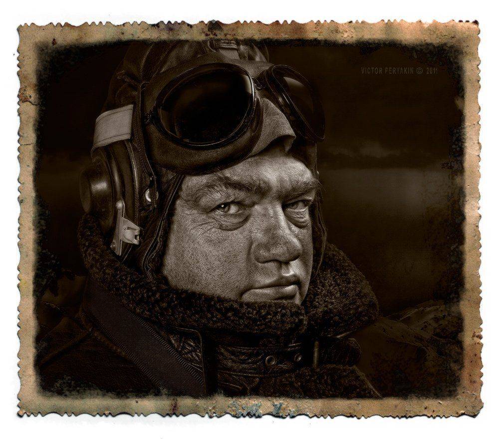 чкалов, прошлое, ссср, летчик, герой, портрет, шлем, форма, авиация, Виктор Перякин