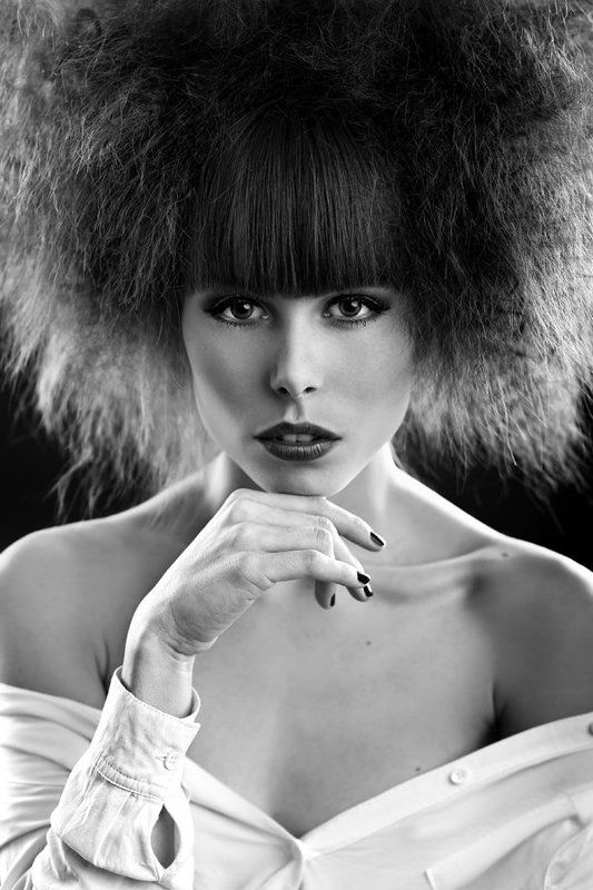 portrait, woman, model, studio, hair, beauty ... фото превью