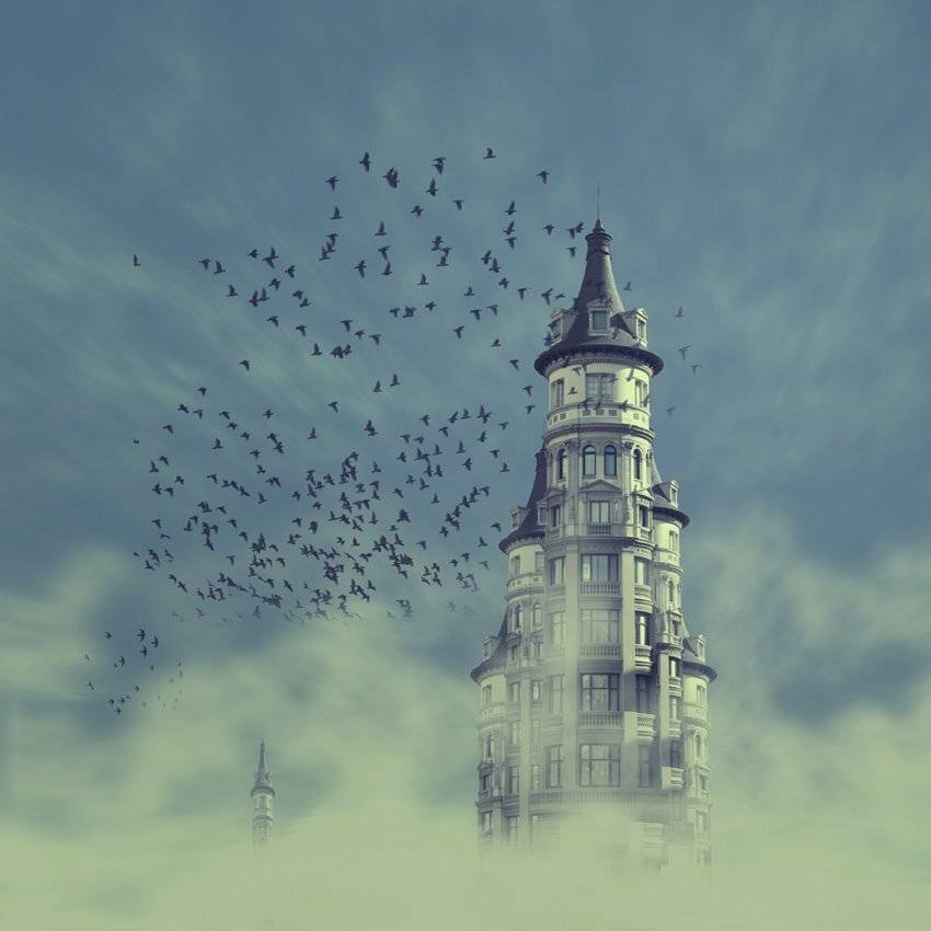 tower, building, sky, birds, Caras Ionut