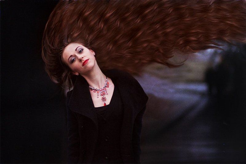 девушка, волосы, осень, москва, болдырев - - фото превью