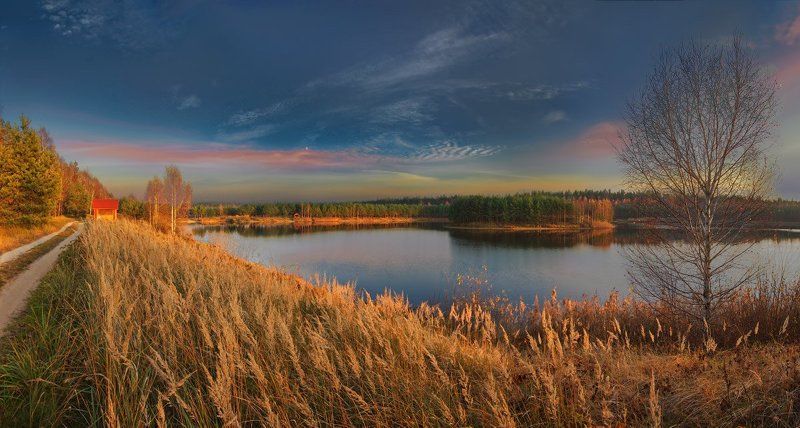 сябрынь, озеро, закат Сябрынь фото превью