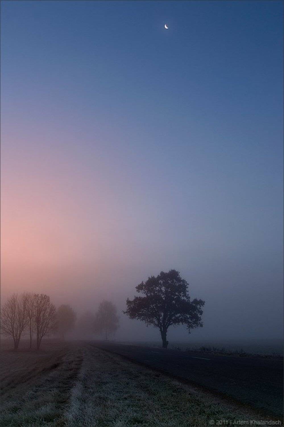 луна, утро, Артем Халандач