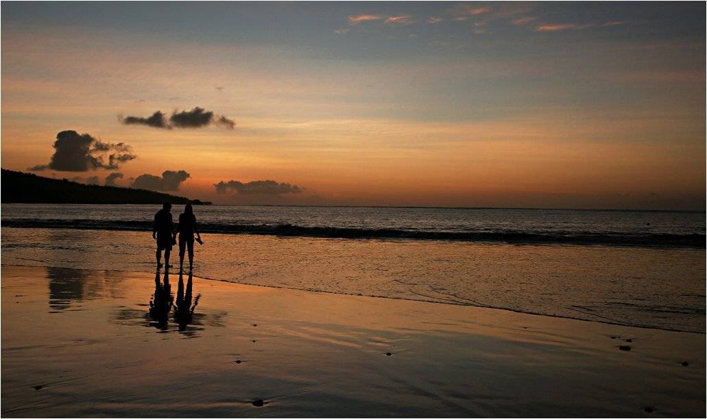 природа, океан, берег, закат, бали, силуэты, Сергей Гаспарян