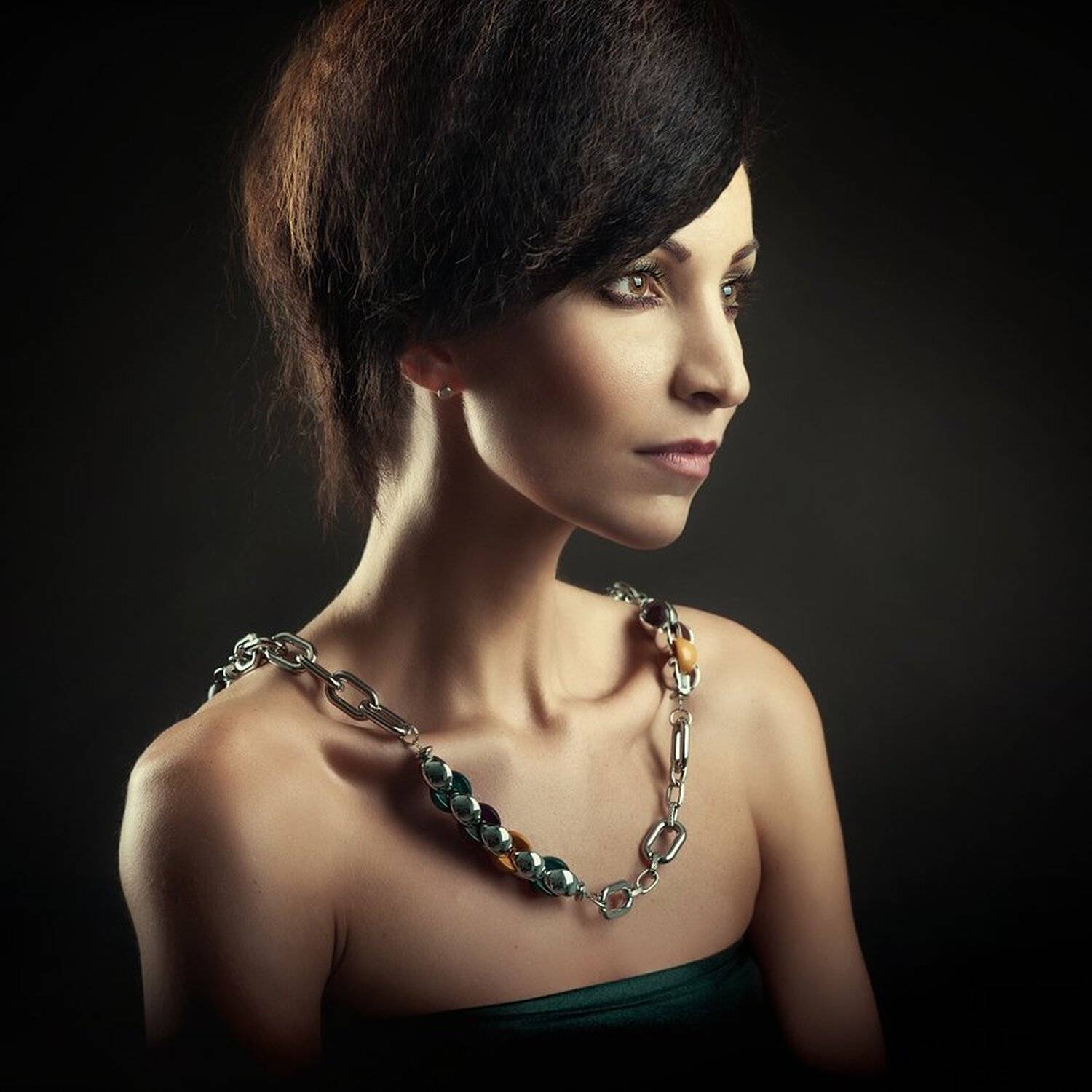 portrait, studio, woman, beauty, jewelry, Ludek Ciganek