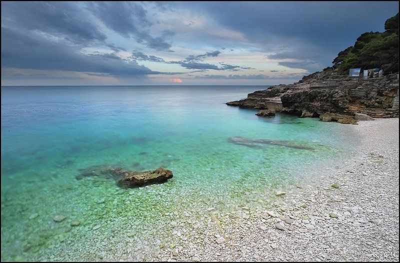 рассвет, море Хорватское утро фото превью