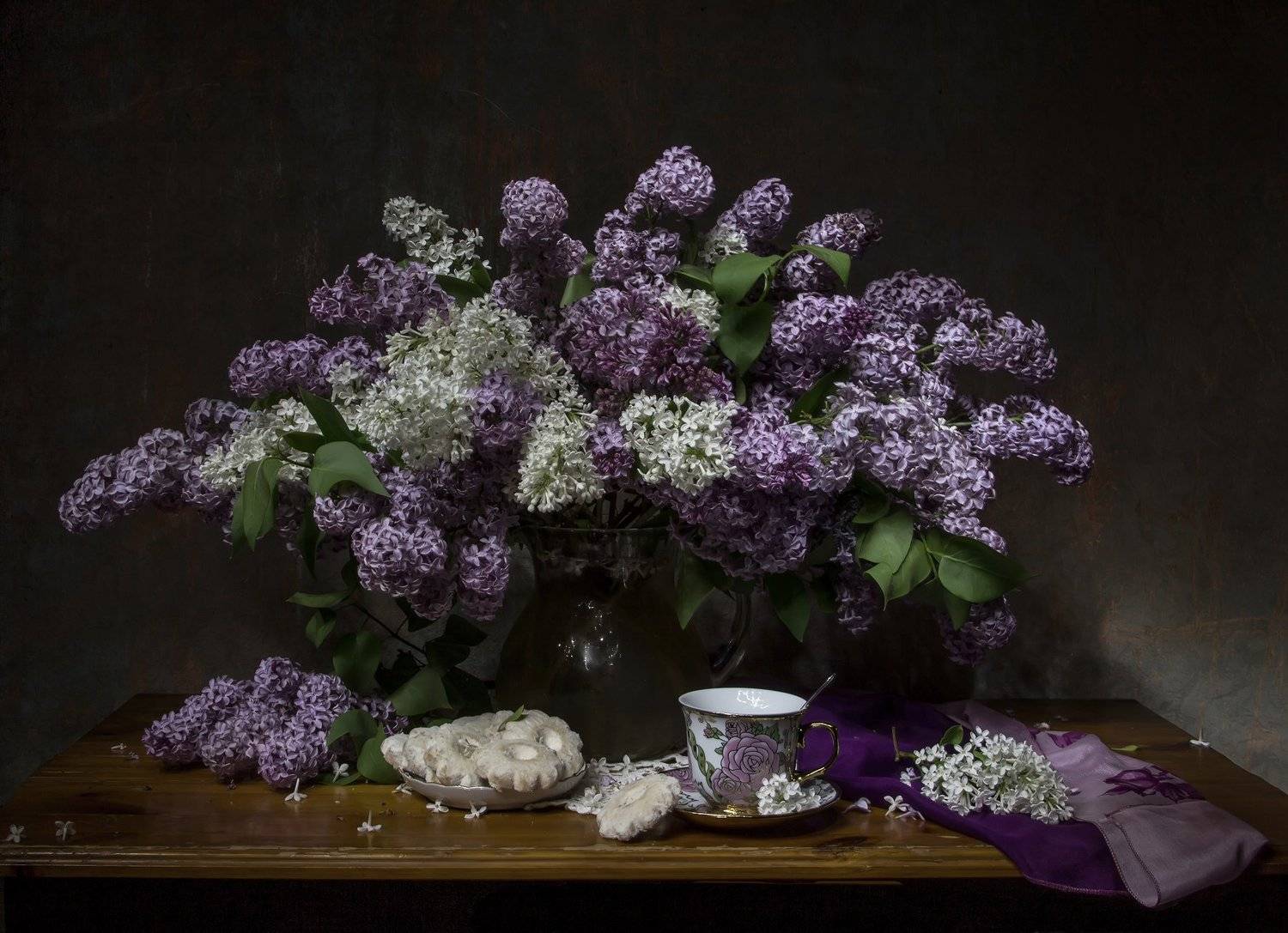 натюрморт, сирень, печенье, весна, Татьяна Феденкова