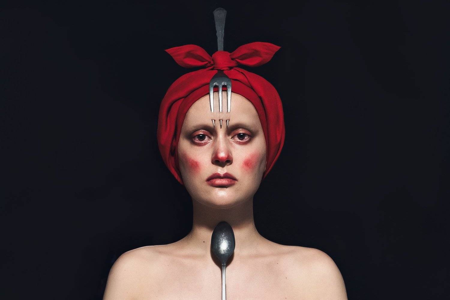 арт портрет, с вилкой, арт фотография, Маргарита Орбелян