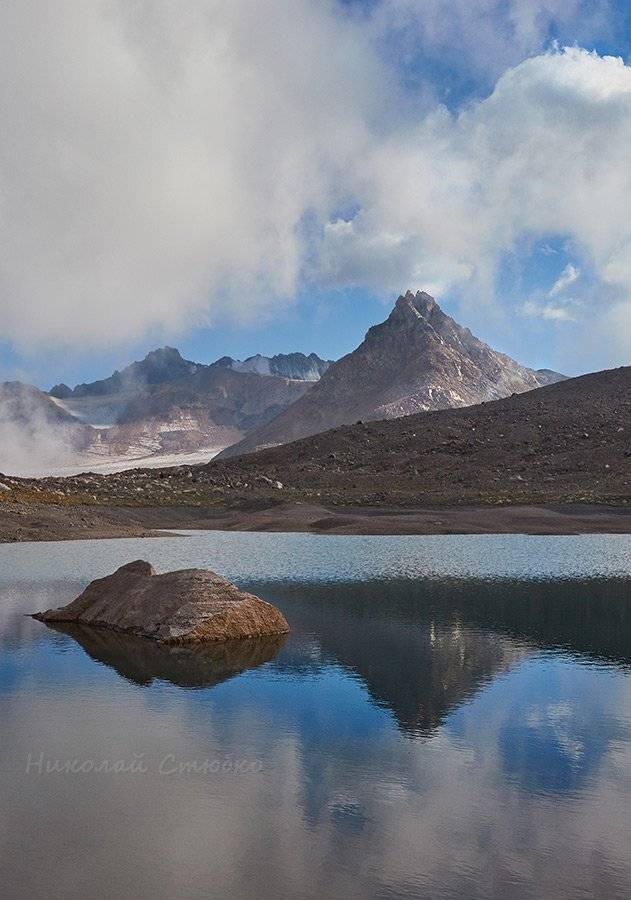 кавказ горы озеро камень, Николай Стюбко