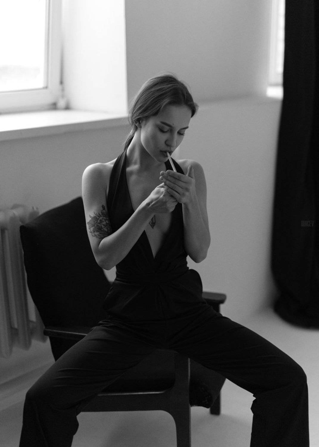 фотомодель, портрет, чб, девушка, красивая, взгляд, черно-белое, woman, beautifull, portrait, black & white, monochrome, canon6d, toples, nude, sexy, Алексей Бурцев