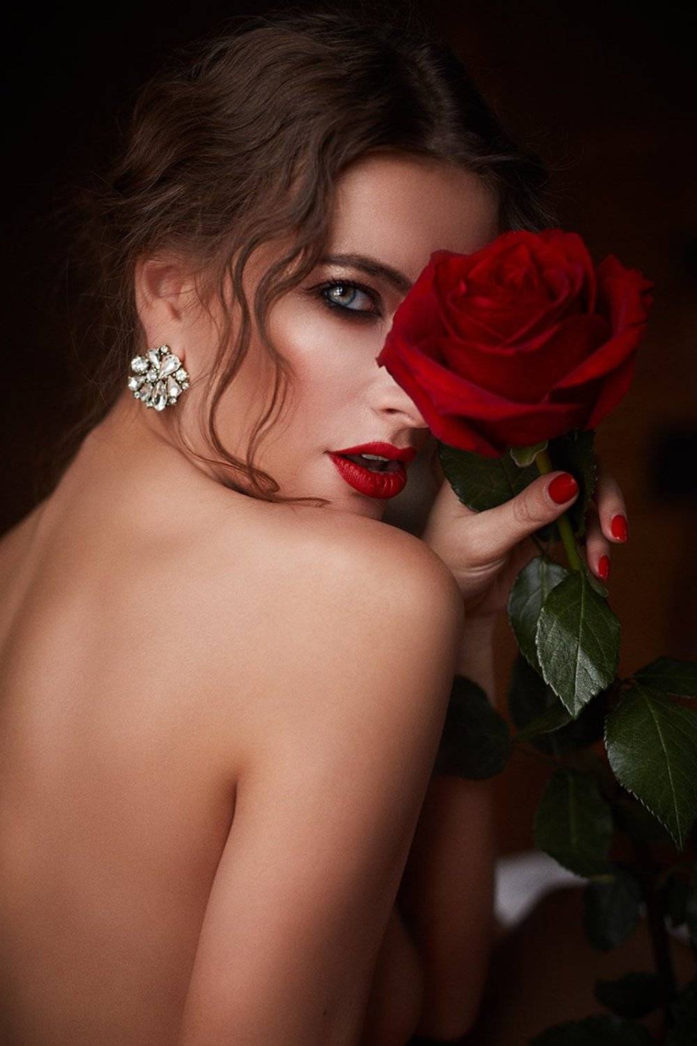 девушка, роза, портрет, страсть, Тина Рузина