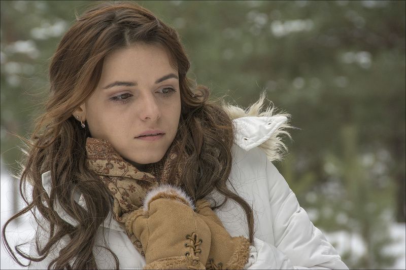 зима, лес, модель, девушка, Анна,  Анна фото превью