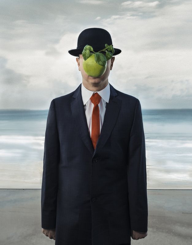 Магритт Рене, картина с яблоком, аллюзия на живопись аллюзия на Магритт Рене фото превью
