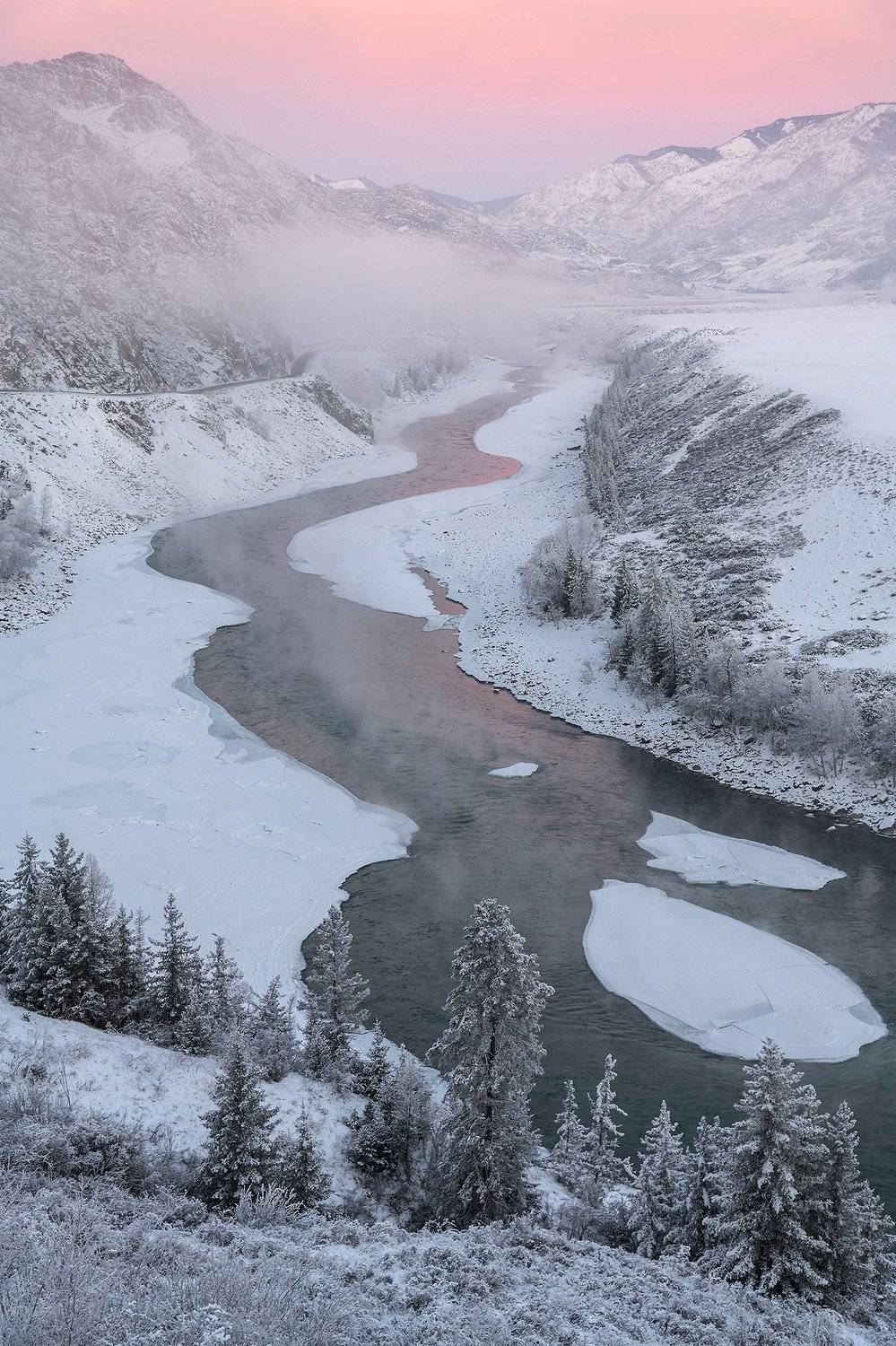 алтай, сибирь, катунь, зима, стужа, утро, мороз, Павел Филатов