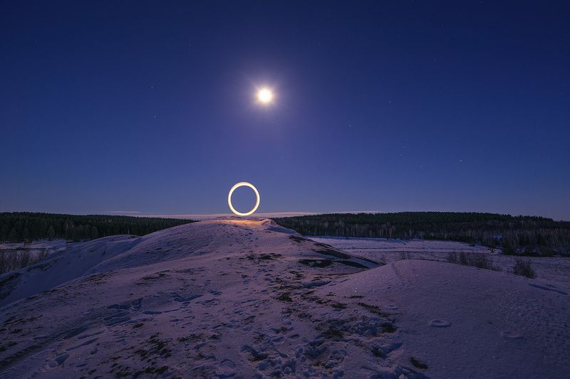 ночь, луна, tamron, свет С луной на вершине фото превью