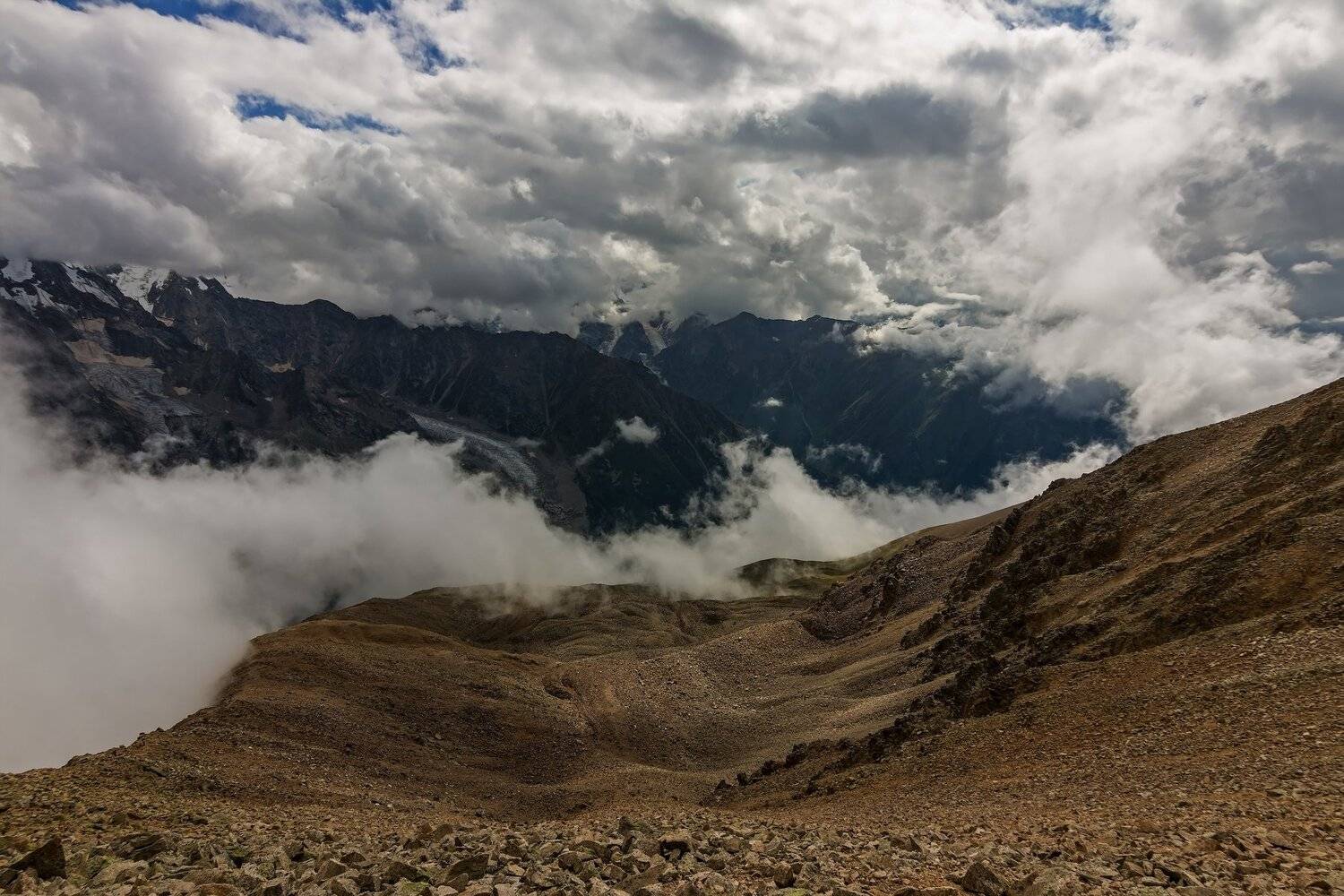 горы, перевал, облака, Эстелла