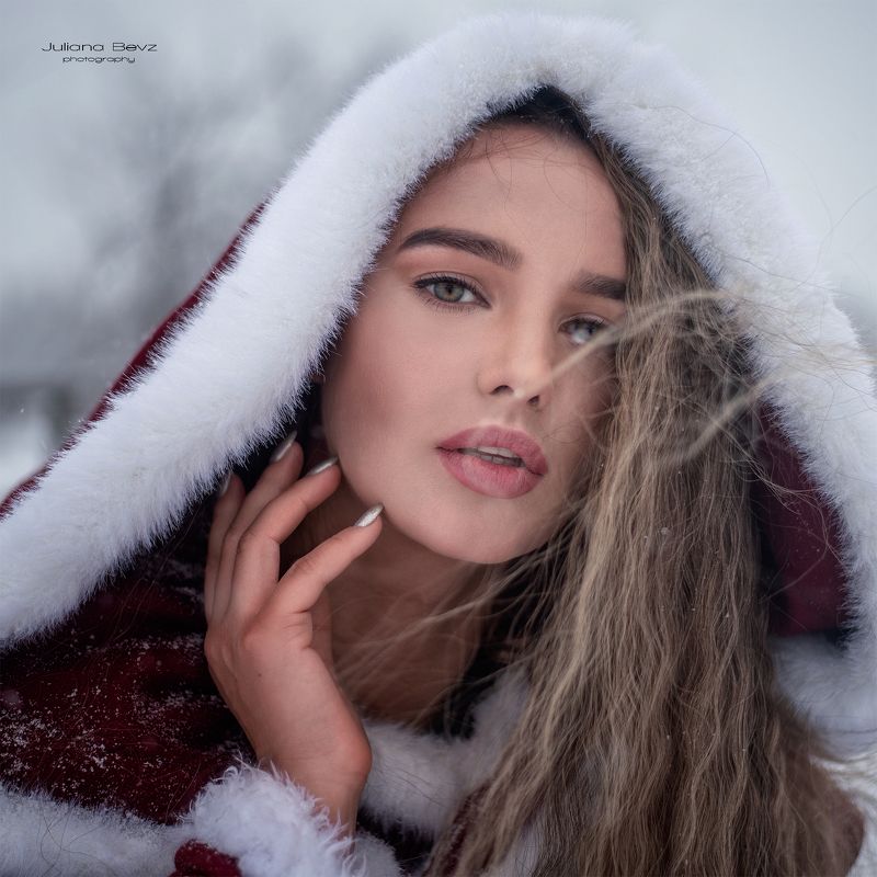 model, portrait, girl, winter, snow, снег, зима, красота, модель, длиные волосы winter beauty фото превью