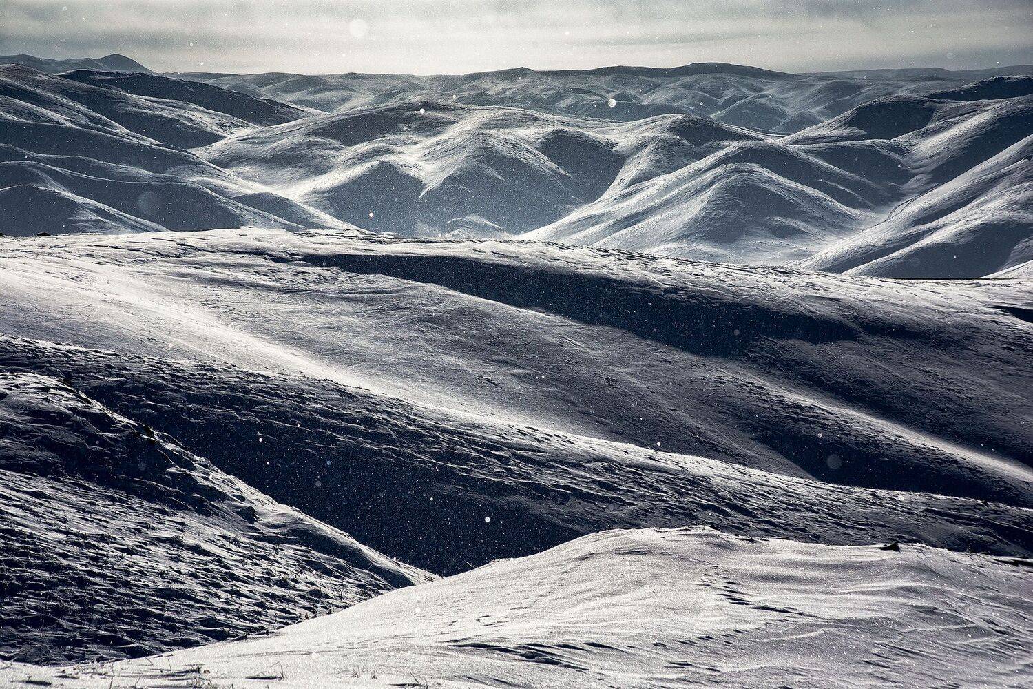 зима изморось холод снег иней холмы контраст синий белый урал южный, Качурин Алексей