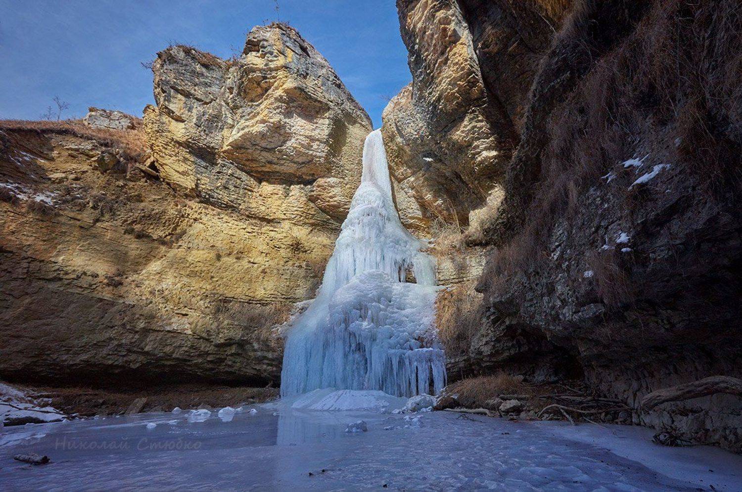 кавказ горы водопад лёд, Николай Стюбко