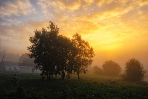 Осенним утром теплым