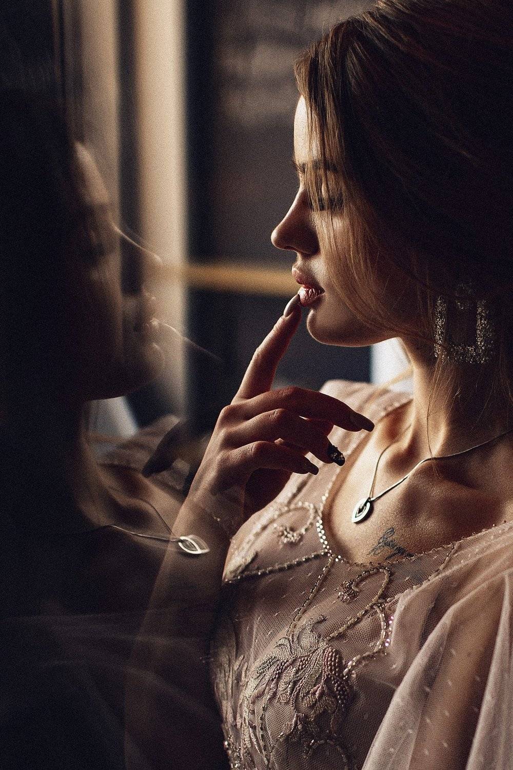 девушка, портрет, студия, белье, Антон Блохин