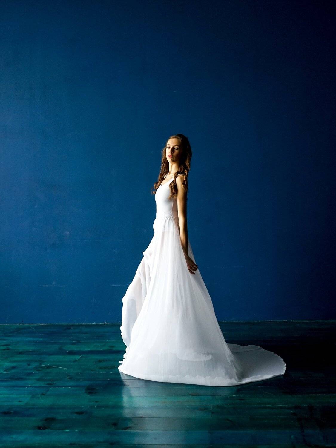 балет, балерина, студия, цвет, синий, платье, шифон, артист, танец, белый, Анна