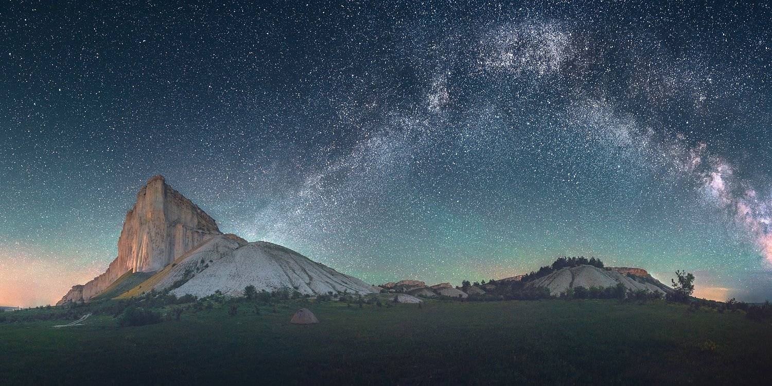 белая скала, ак-кая, крым, млечный путь, Александр Трашин