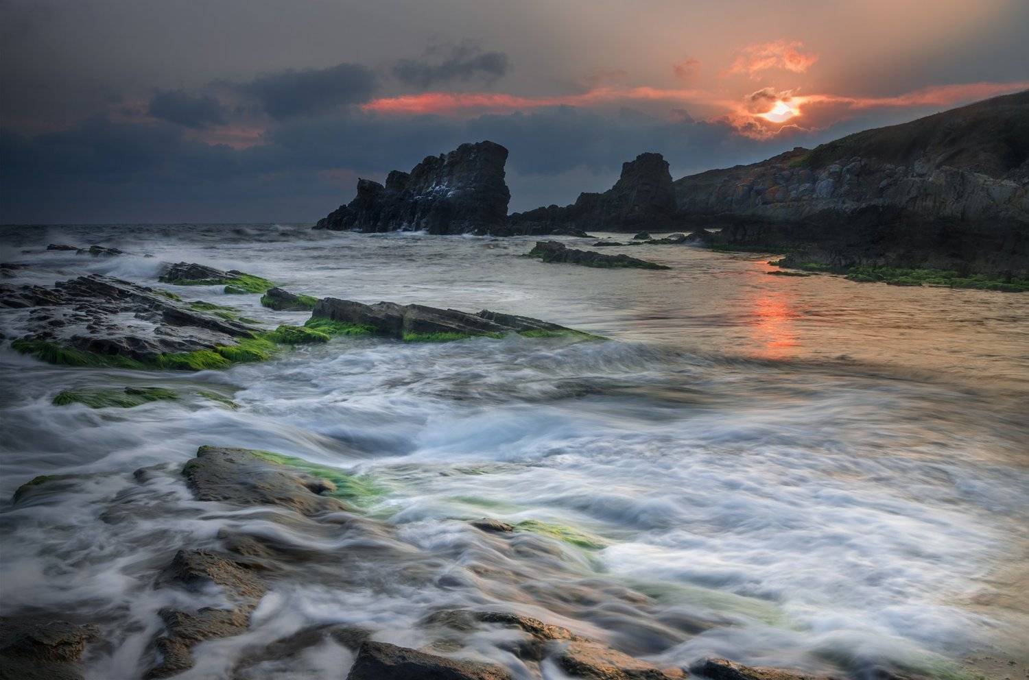 landscape nature seascape sunrise rocks coastal coast beach sea seaside scenery waves, Александър Александров
