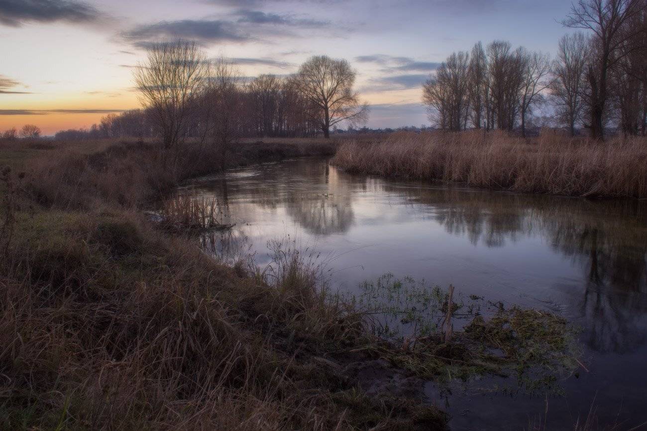 вечер, пейзаж, река, волчья, харьковская обл.,, Виктор Тулбанов