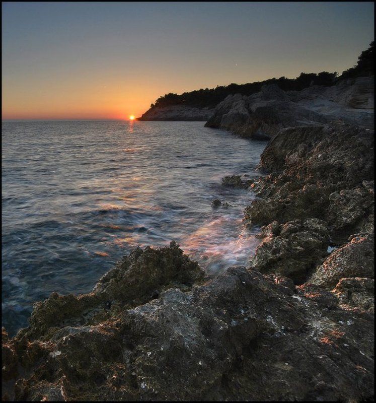 закат, море Про вечерние камни и море фото превью