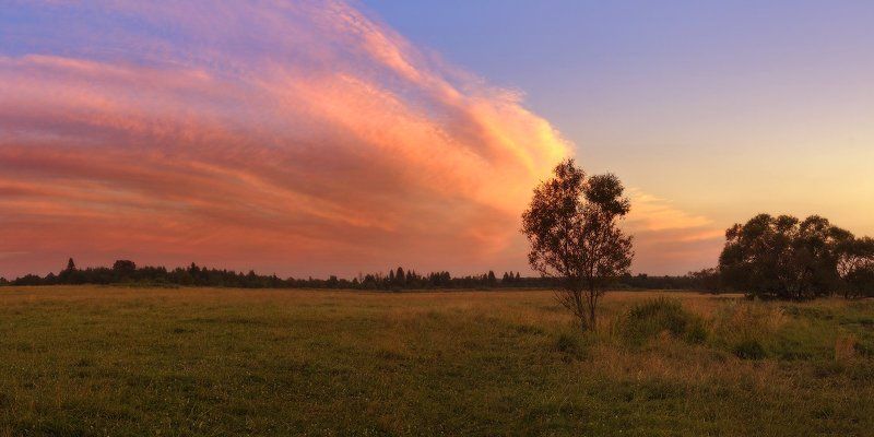 пейзаж, вечер под крылом жар-птицы фото превью