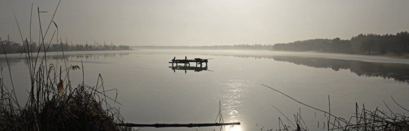 озеро, утро, киев Утро на городском озере фото превью