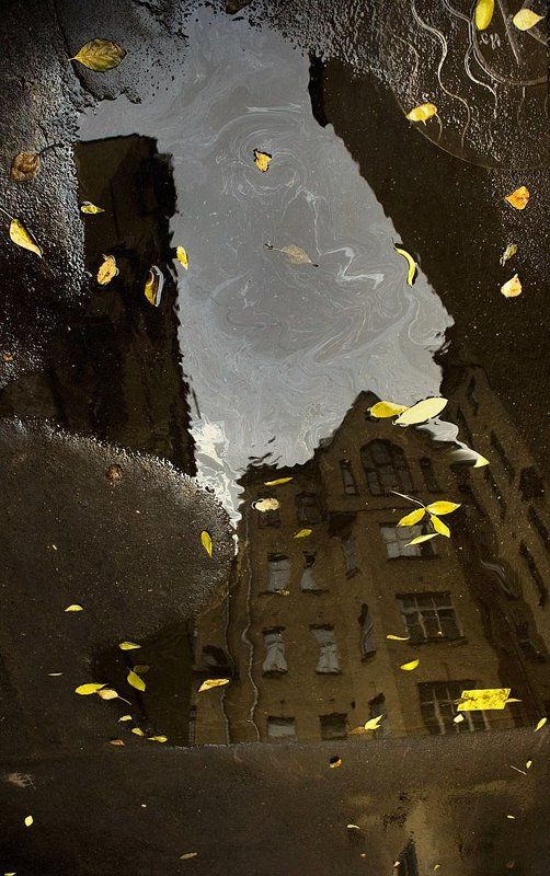 город, москва, арбат, лужа, отражение Московский дворик... фото превью