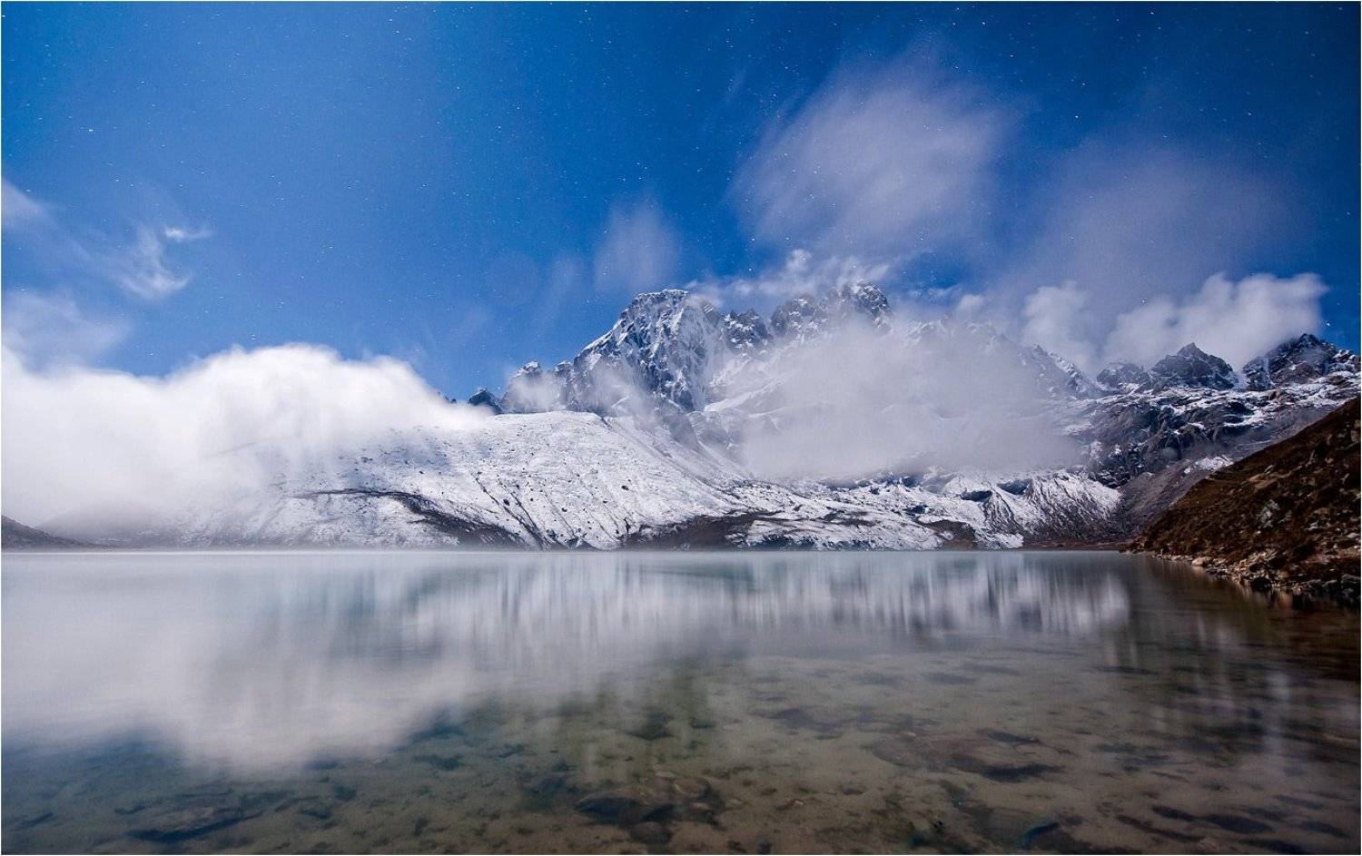 горы,озеро,ночь,полнолуние,гималаи, trinitrotoluol