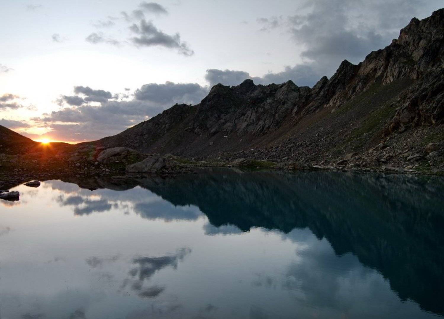 горы, озеро, восход, солнце, вода, отражение, Арсен Алабердов