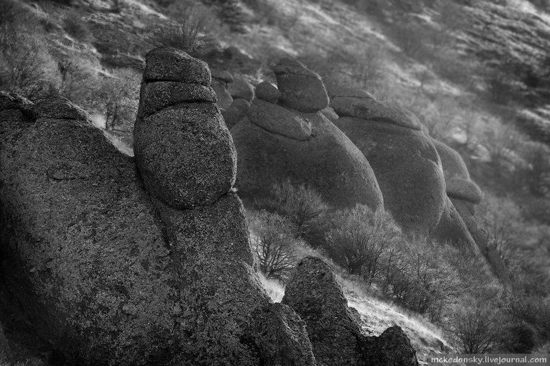 b&w, ч\\\\б, пейзаж, природа, камни, демерджи, украина, крым Сфинксы Демерджи фото превью