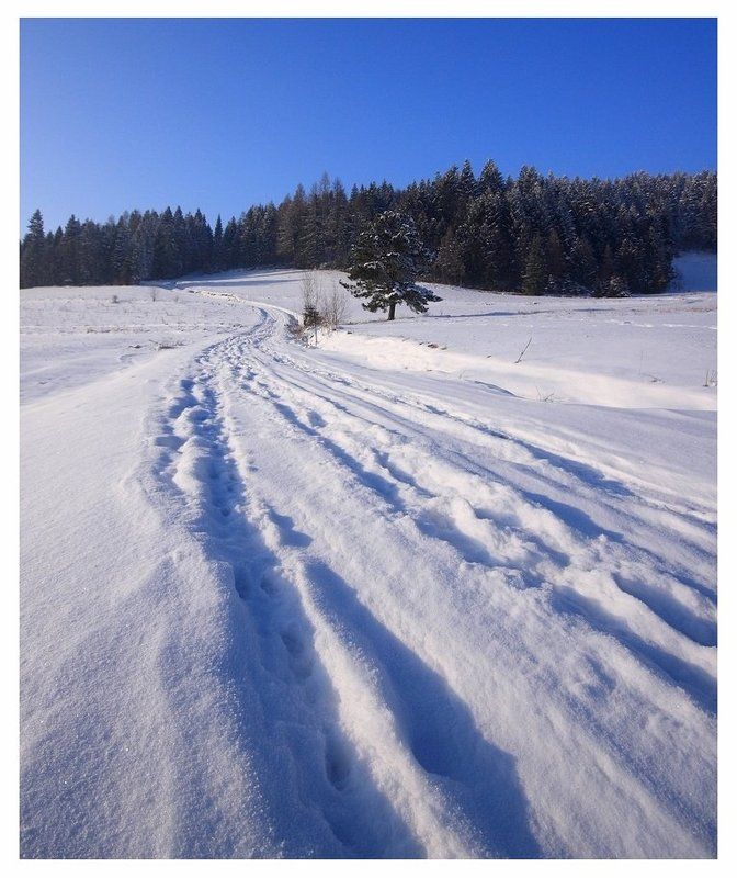 Снежная дорога фото превью