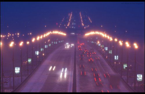 Москва. Лужнецкий метромост и Комсомольский проспект.
