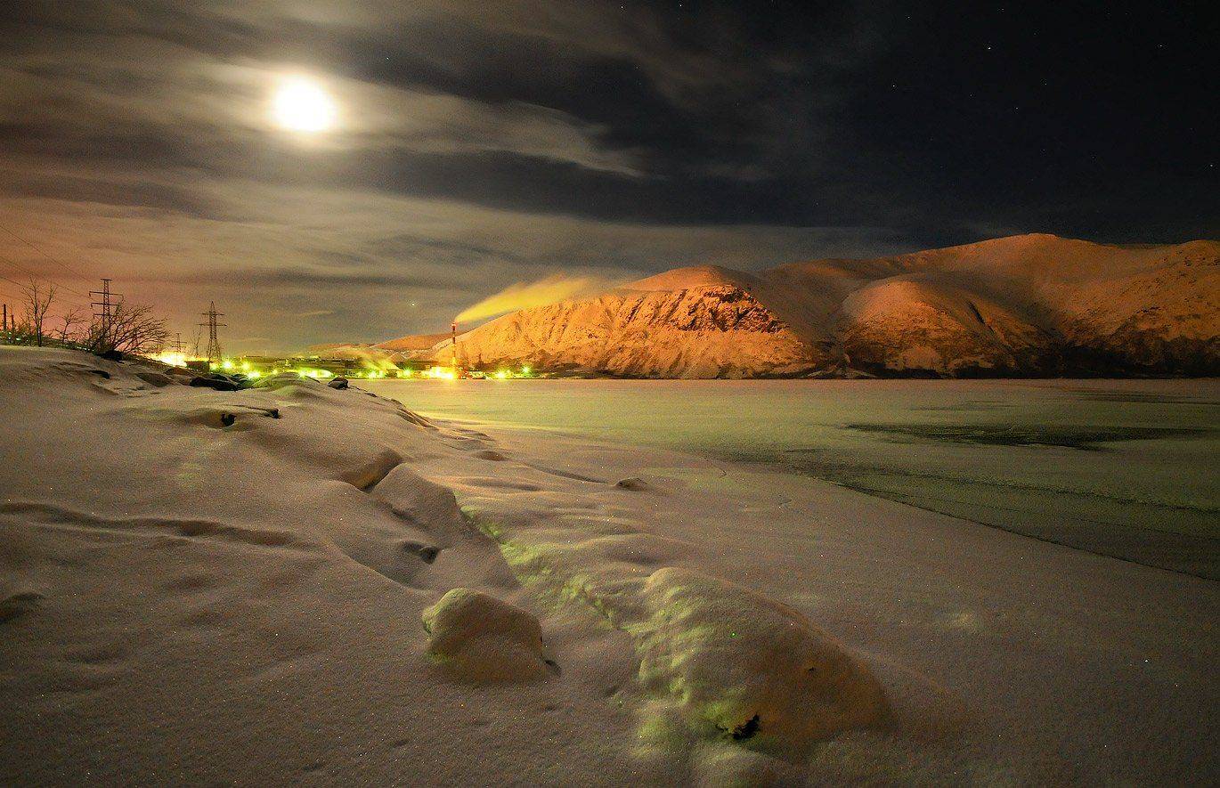 кольский, кировск, заполярье, север, ночь, большой вудъявр, хибины, Roman Goryachiy