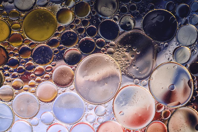 макро, макрофотография, макросъёмка, капли, масло, цвета  фото превью