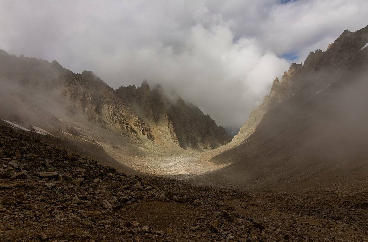 горы, перевал, облака, туман, кавказ, Эстелла