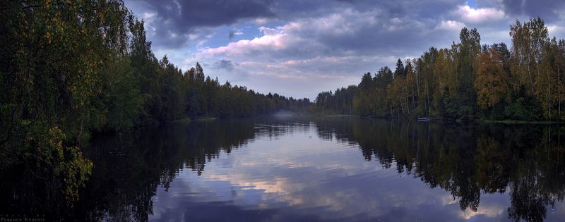 вода, мандроги, небо, облака, деревня Водная рябь фото превью