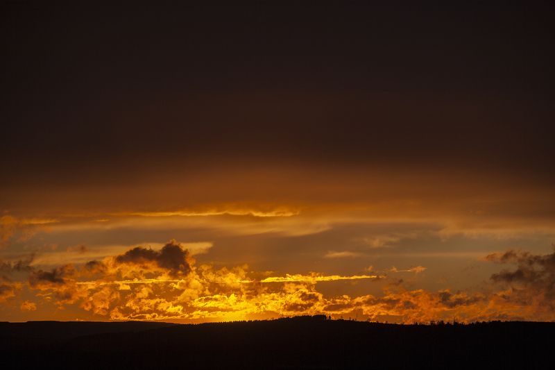 пейзаж, вечер, небо, закат, красиво  фото превью