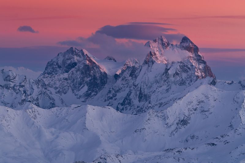 ушба, кавказ, зима, вечер, закат Ушба фото превью