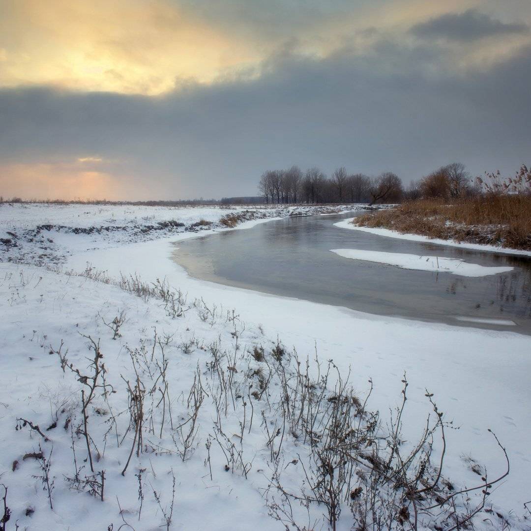 зима, волчья, снег, вечер, река, winter, snow, evening, river, Виктор Тулбанов