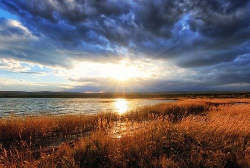 Закат после дождя на оз.Шира