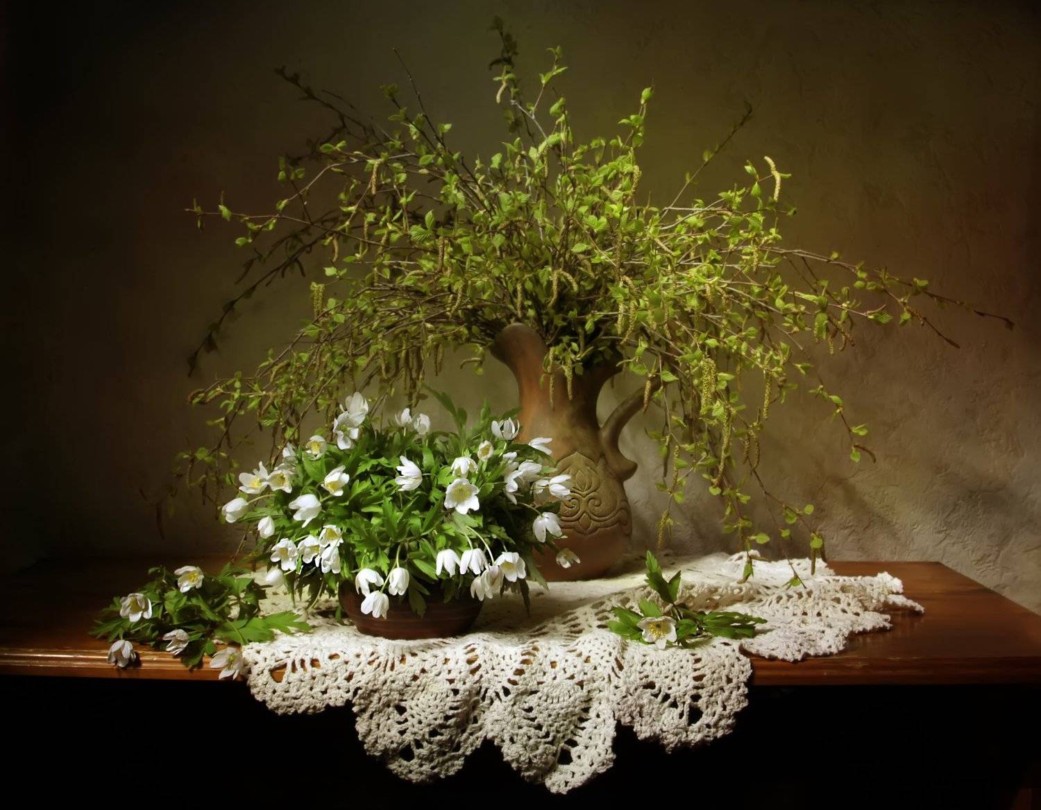 натюрморт, береза, ветреница, Татьяна Феденкова