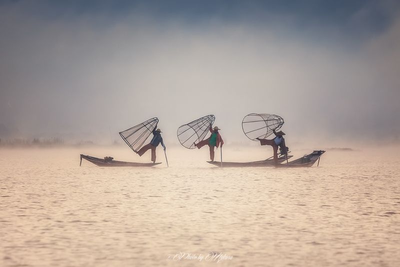 Рыбаки озера Инле фото превью