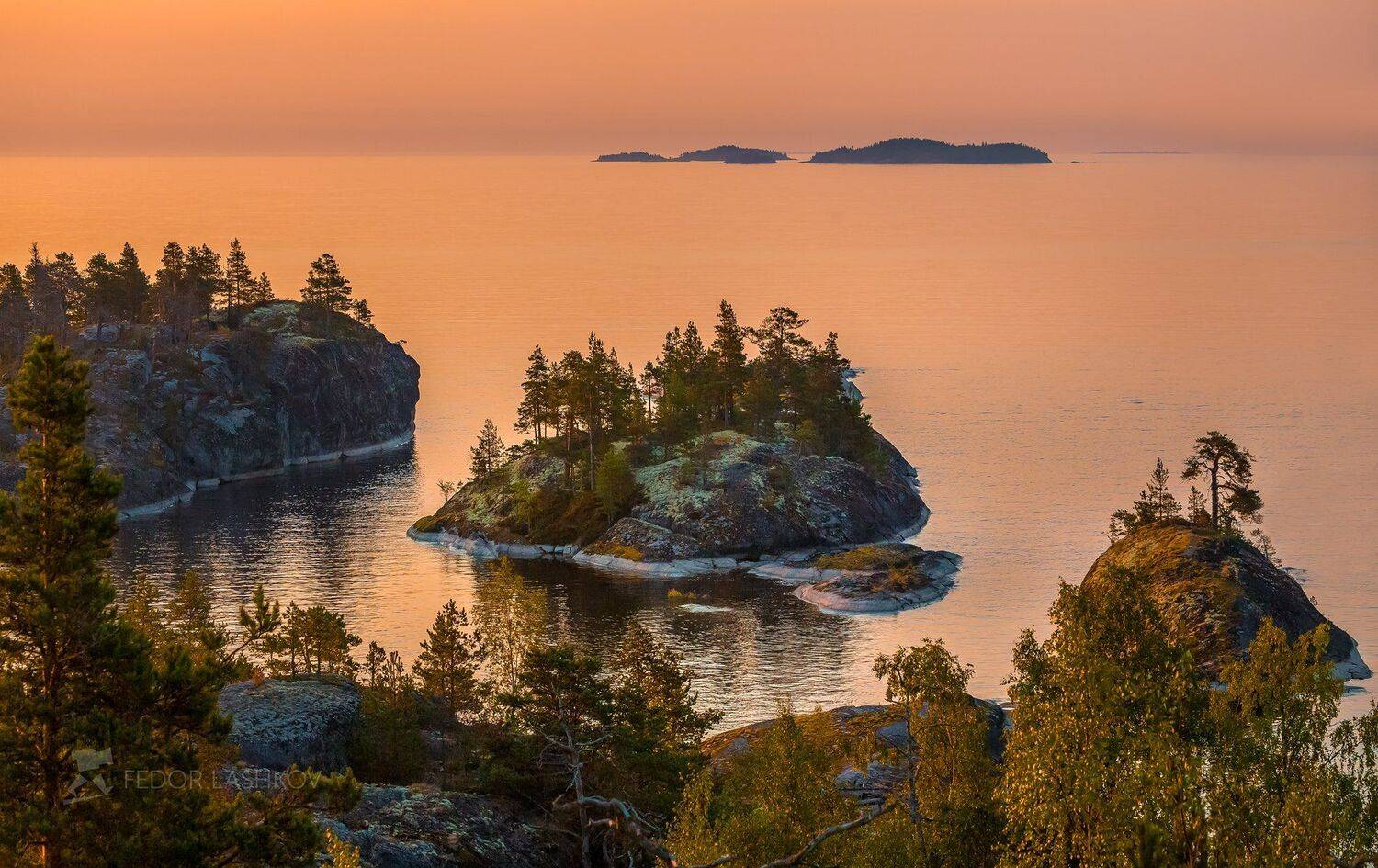ладожское озеро, карелия, лето, август, остров, рассвет, сосна, острова, шхеры, вода, бухта, Лашков Фёдор