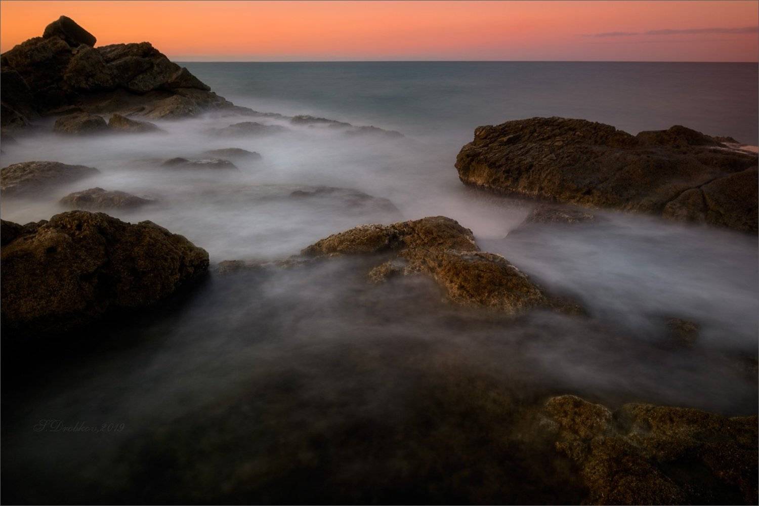 закат, зима, скалы, море,пейзаж, Sergey Drobkov